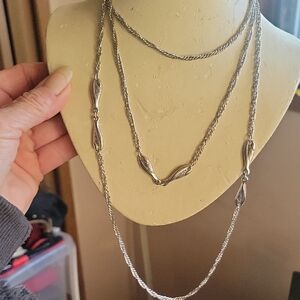 Elegant Silver Necklace 50 inch